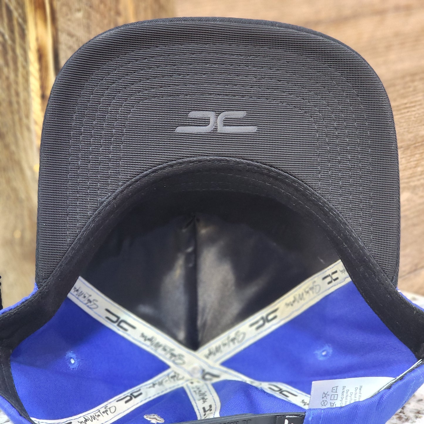 JC Hats Kings Card Grey On Black Snapback Blue