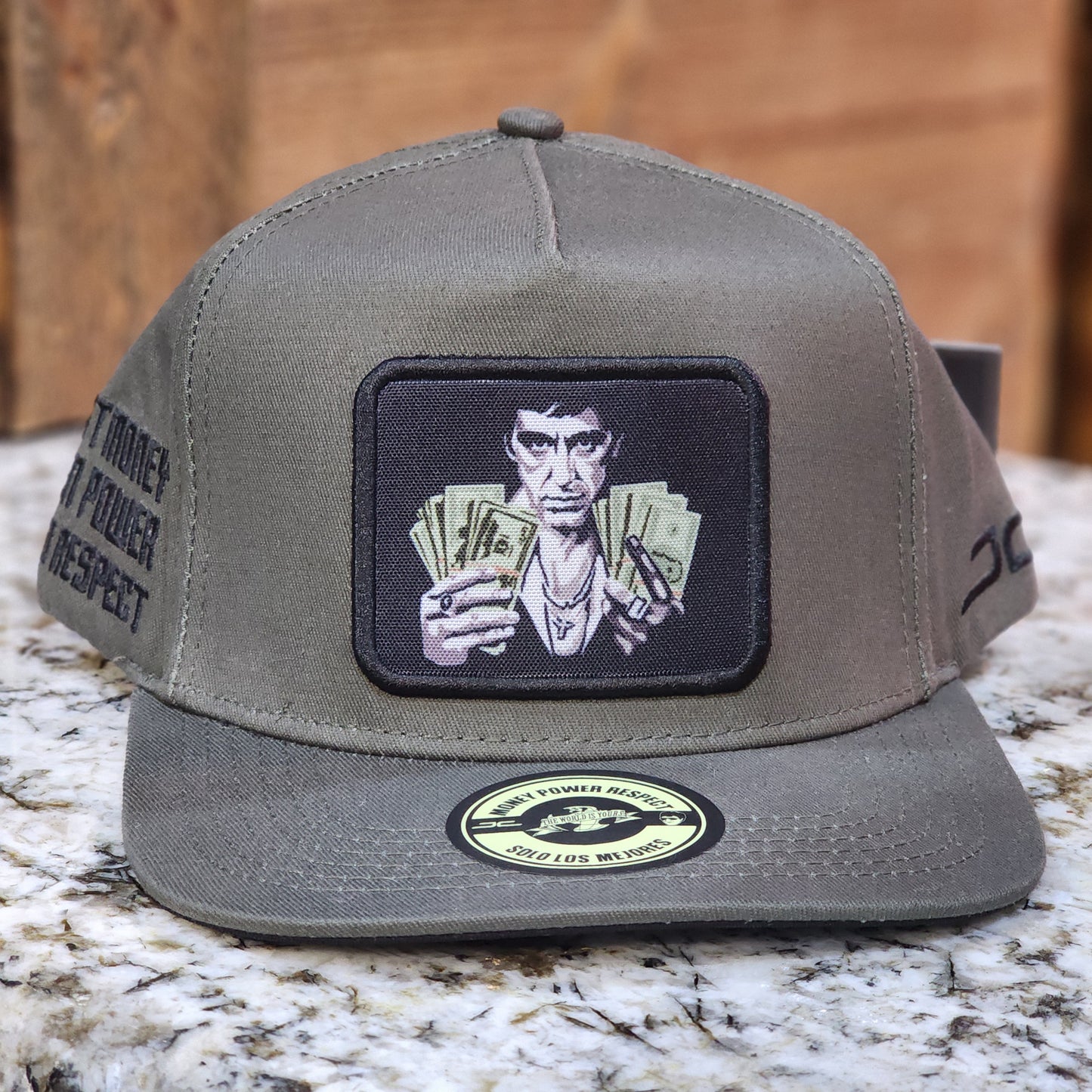 JC Hats Money Power Respect Snapback Green Olive