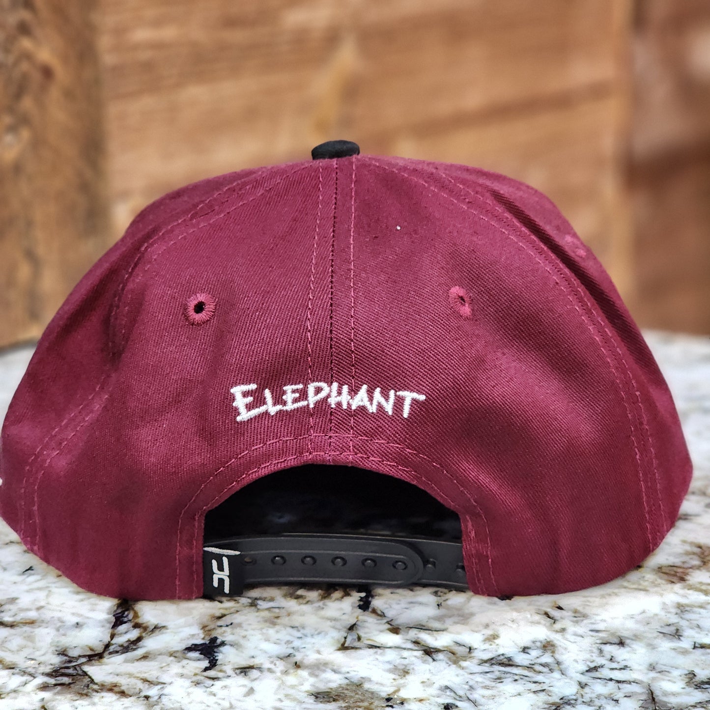 JC Hats Elephant Snapback Burgundy/White