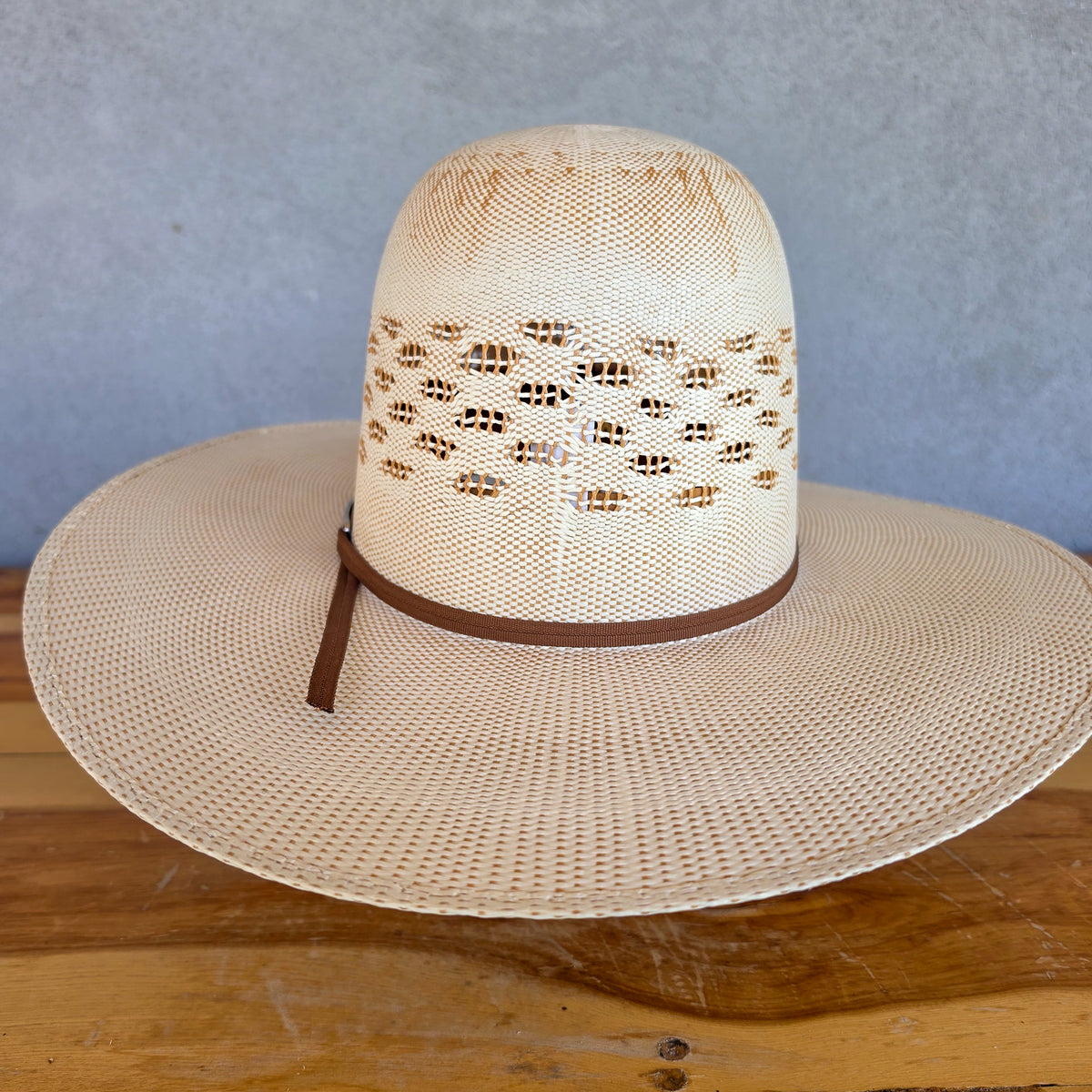 Los Vaqueros Straw Hat Open Regular Crown Bangora Conley Natural Copper