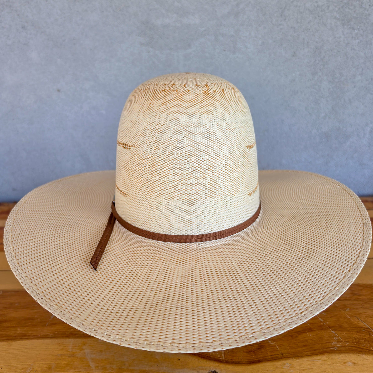 Los Vaqueros Straw Hat Open Regular Crown Bangora Navajo Natural Copper