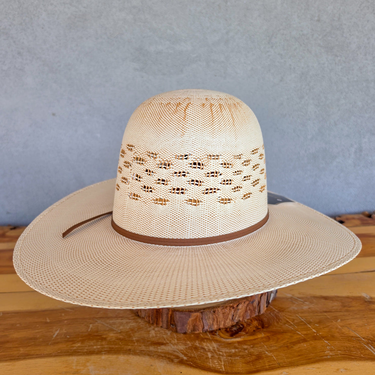 Los Vaqueros Straw Hat Open Regular Crown Bangora Conley Natural Copper