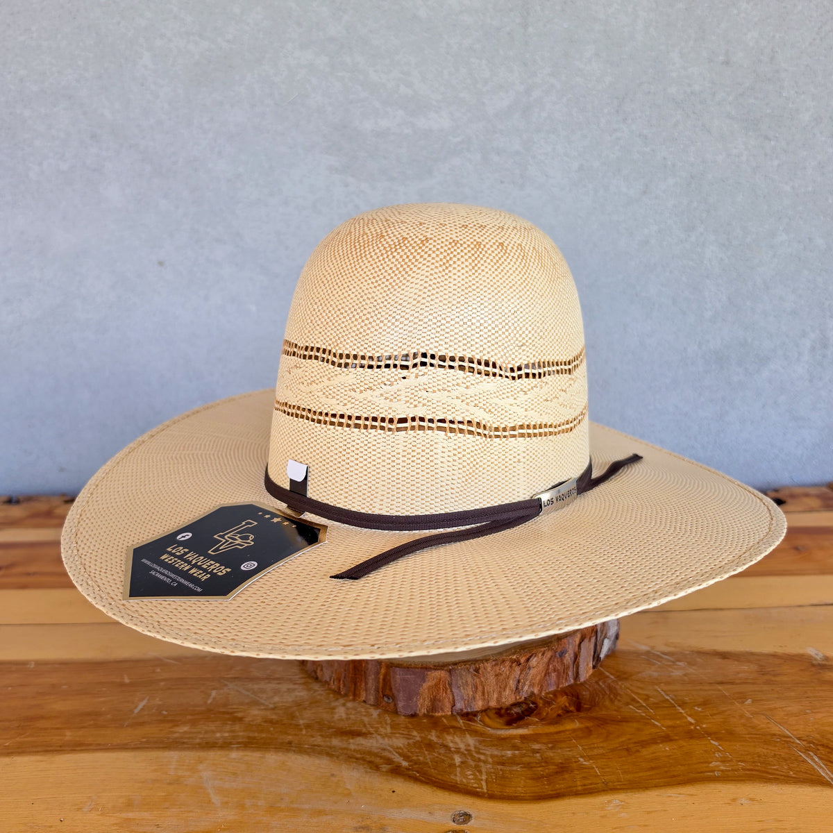 Los Vaqueros Straw Hat Open Regular Crown Bangora Dirty Road Tan Copper