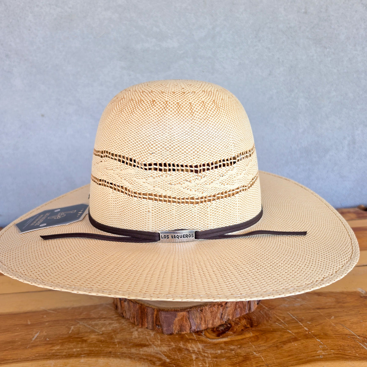 Los Vaqueros Straw Hat Open Regular Crown Bangora Dirty Road Tan Copper