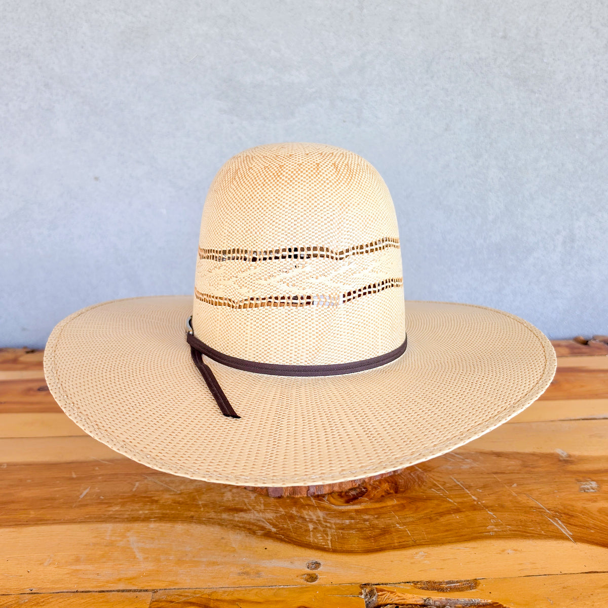 Los Vaqueros Straw Hat Open Regular Crown Bangora Dirty Road Tan Copper