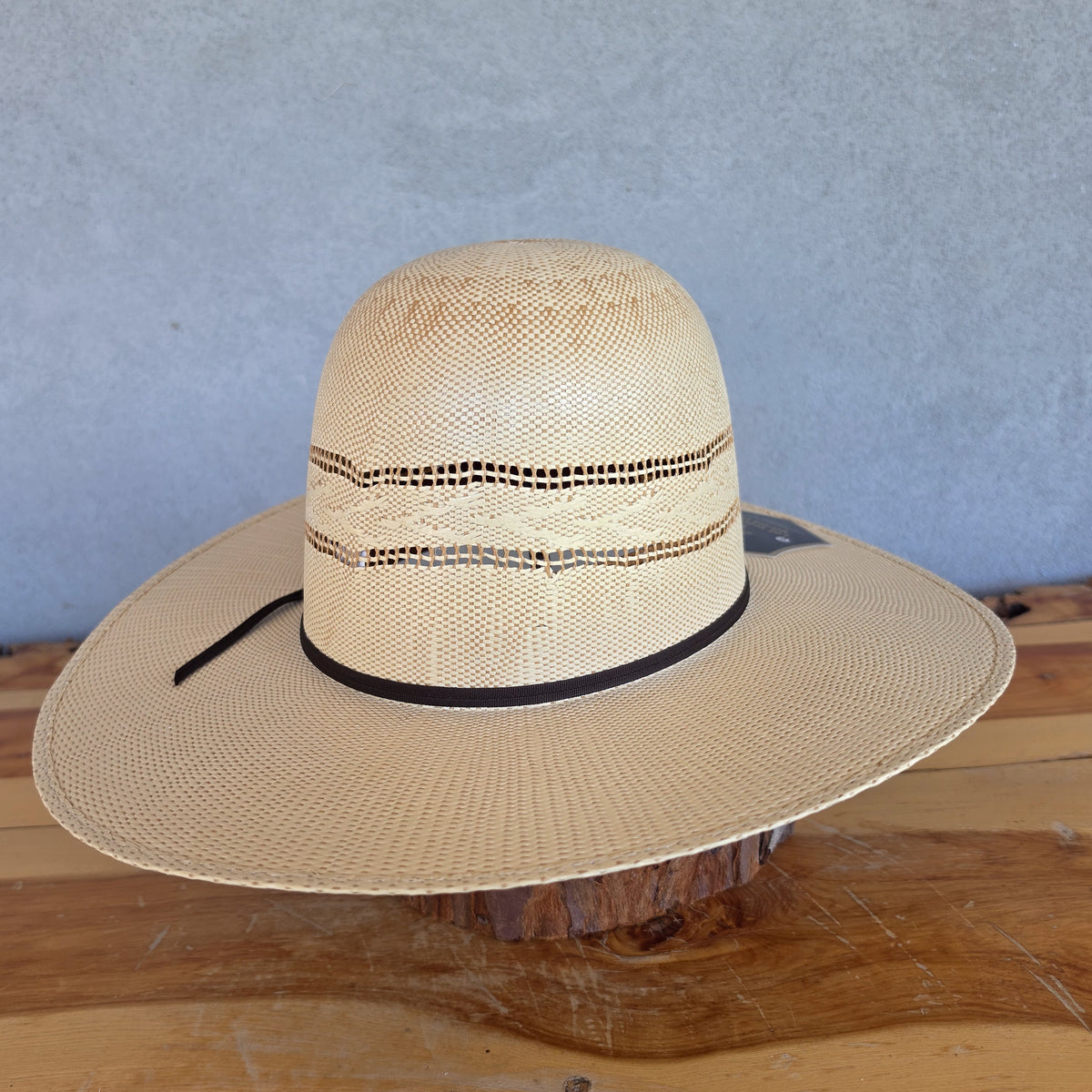 Los Vaqueros Straw Hat Open Regular Crown Bangora Dirty Road Tan Copper