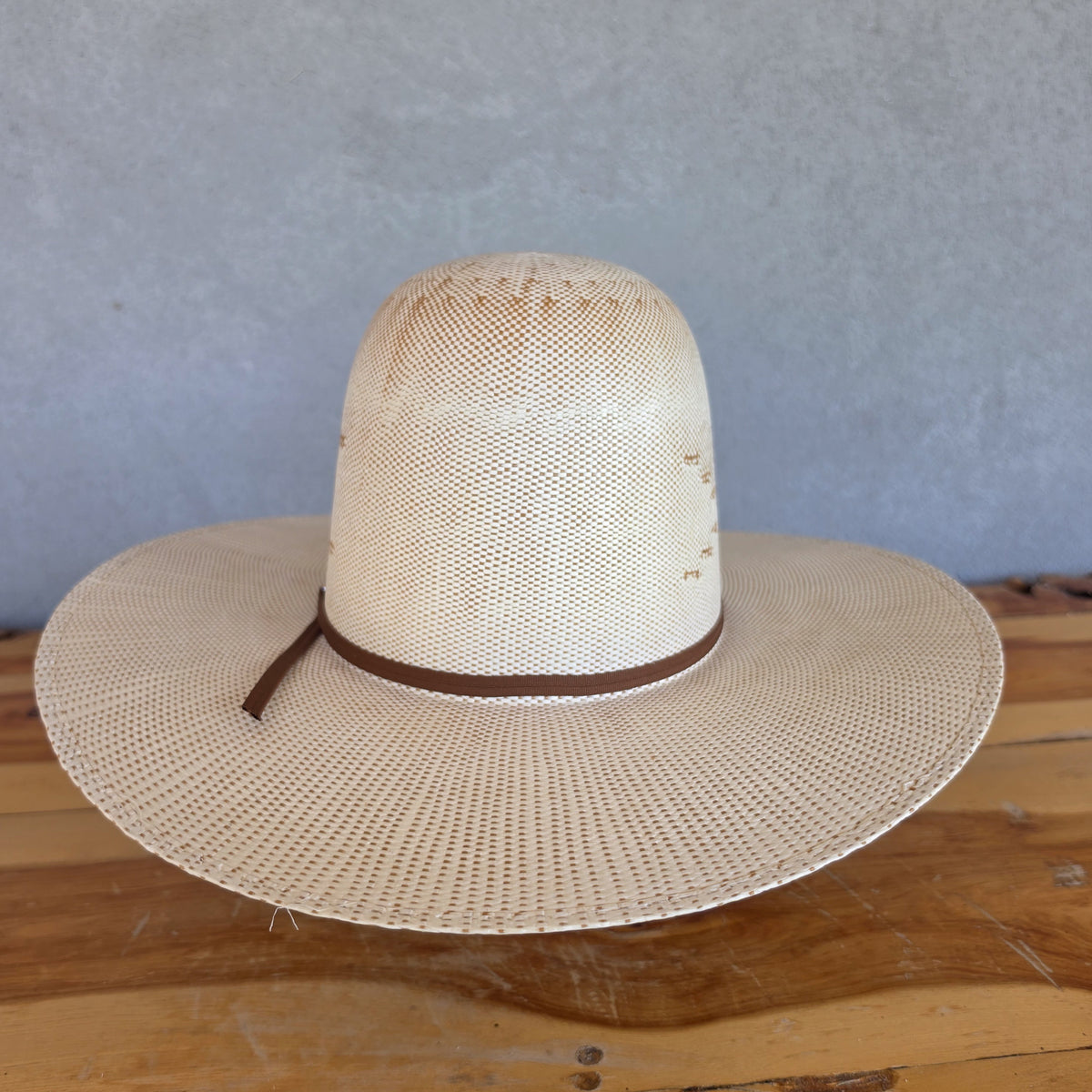 Los Vaqueros Straw Hat Open Regular Crown Bangora "X" Natural Copper