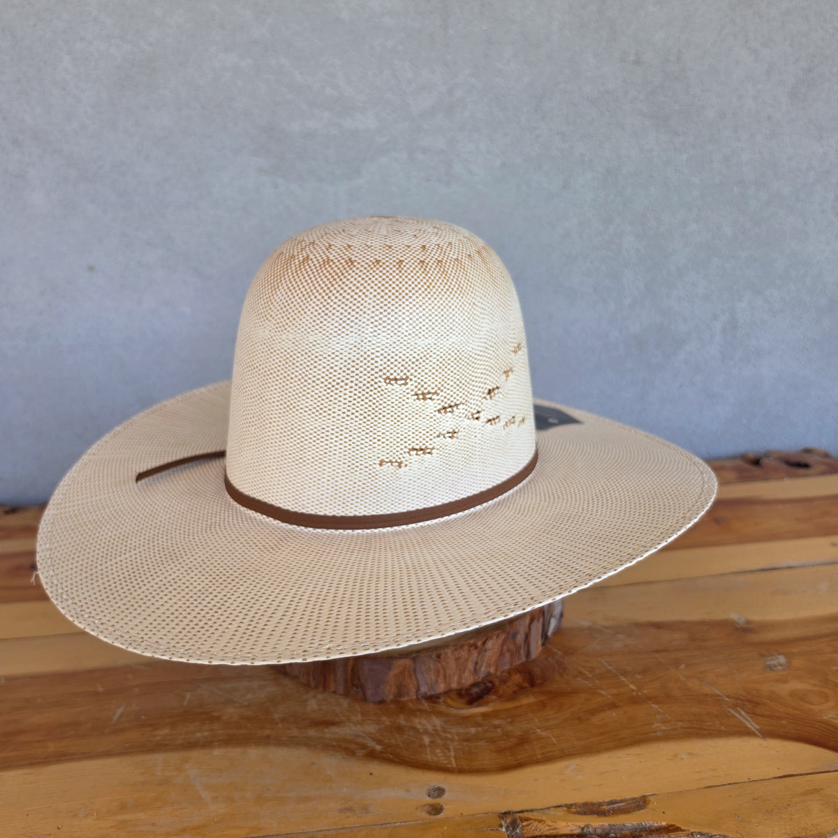 Los Vaqueros Straw Hat Open Regular Crown Bangora "X" Natural Copper