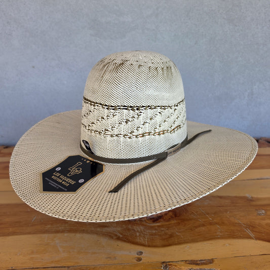 Los Vaqueros Straw Hat Open Regular Crown Bangora Oreo Tan Olive