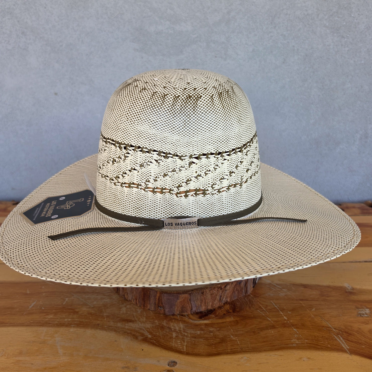 Los Vaqueros Straw Hat Open Regular Crown Bangora Oreo Tan Olive