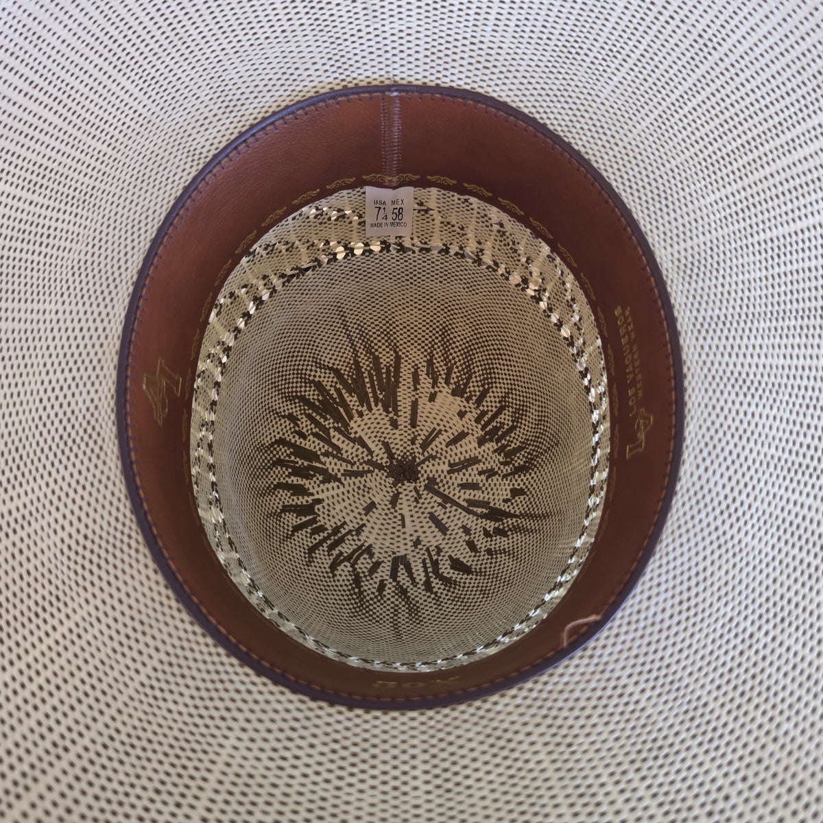 Los Vaqueros Straw Hat Open Regular Crown Bangora Oreo Tan Olive