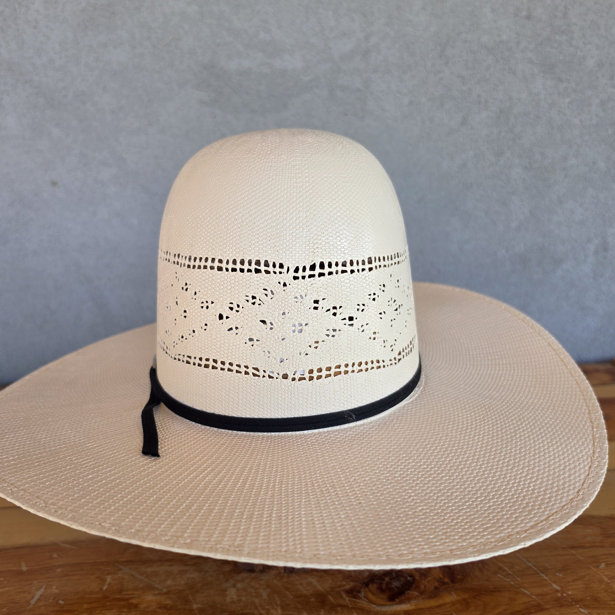 Los Vaqueros Straw Hat Open Regular Crown Bangora Stars Snow White