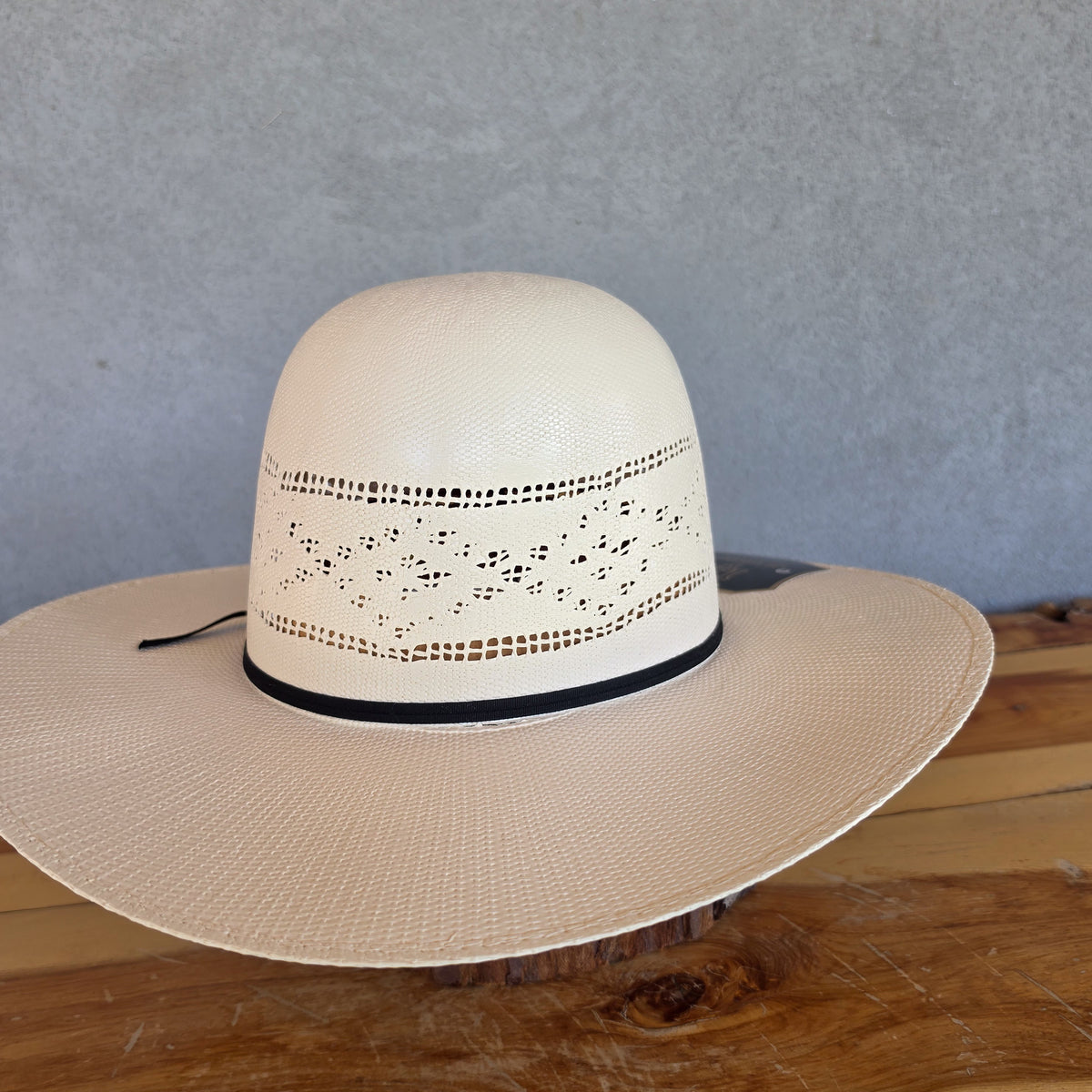 Los Vaqueros Straw Hat Open Regular Crown Bangora Stars Snow White
