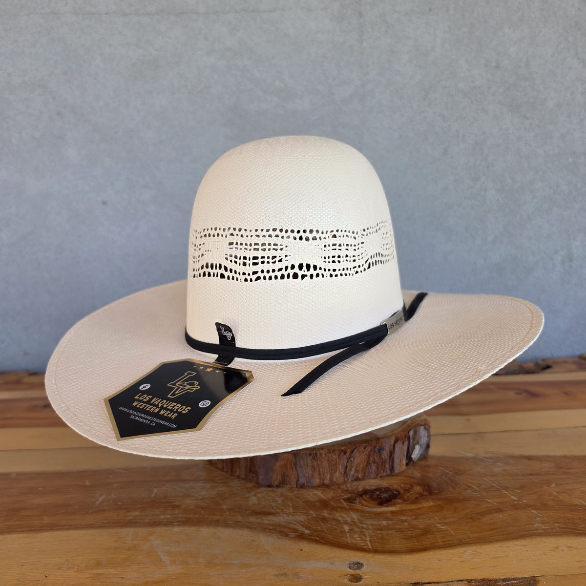 Los Vaqueros Straw Hat Open Regular Crown Bangora Original Snow White
