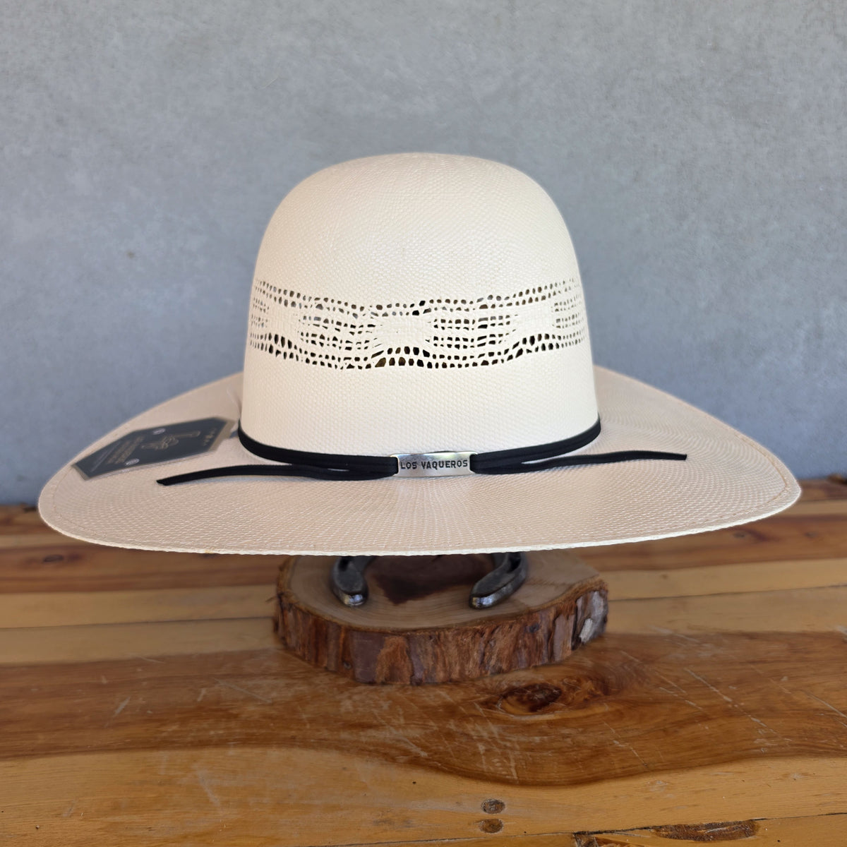 Los Vaqueros Straw Hat Open Regular Crown Bangora Original Snow White