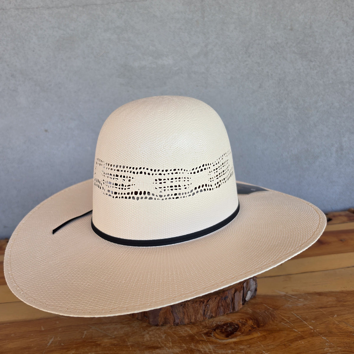 Los Vaqueros Straw Hat Open Regular Crown Bangora Original Snow White