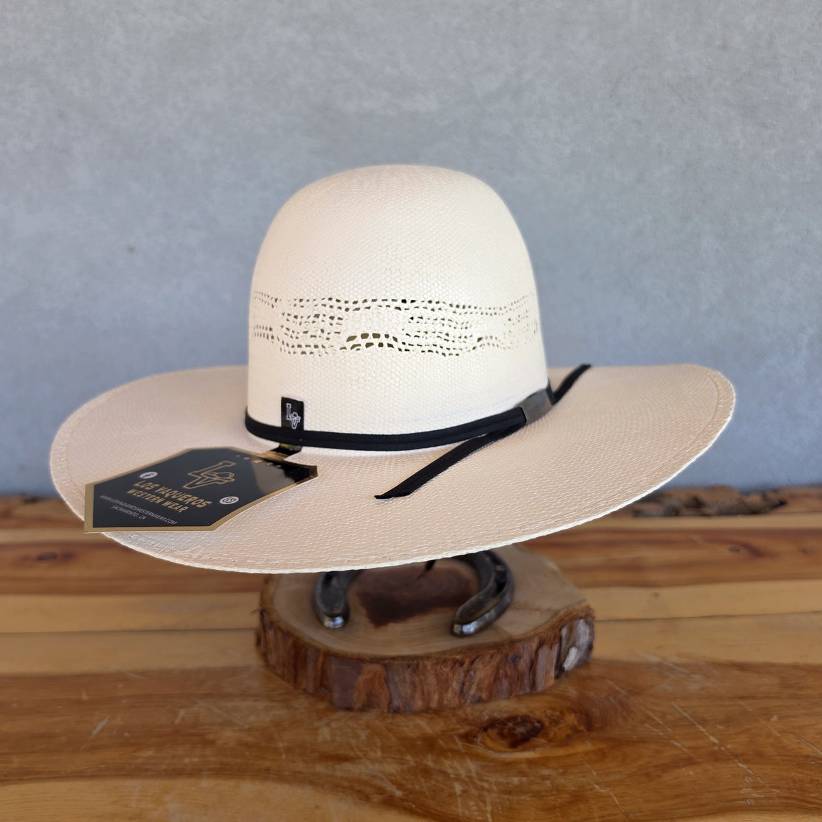 Los Vaqueros Kids Straw Hat Open Regular Crown Bangora Original Snow White