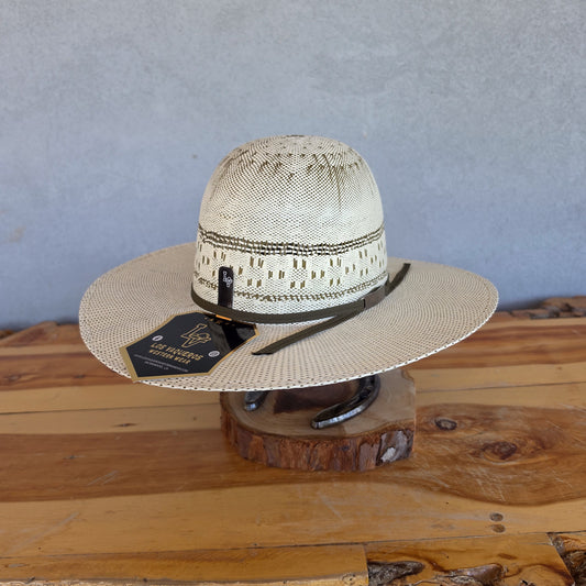Los Vaqueros Kids Straw Hat Open Regular Crown Bangora Chess Tan Olive