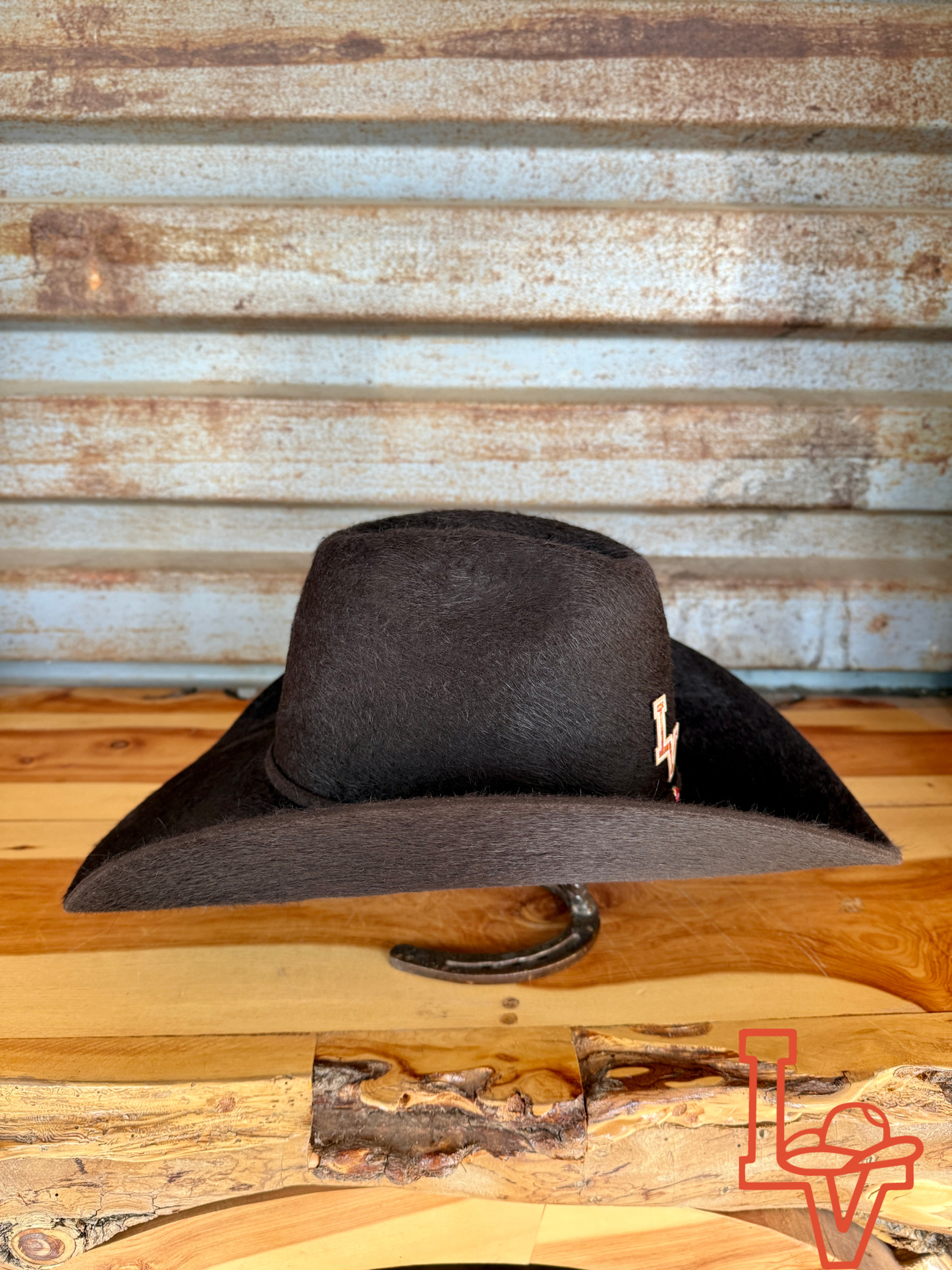 Tacchino 10X Beaver Grizzly Fur Felt Hat 6" Regular Crown 4.25" Brim Chocolate