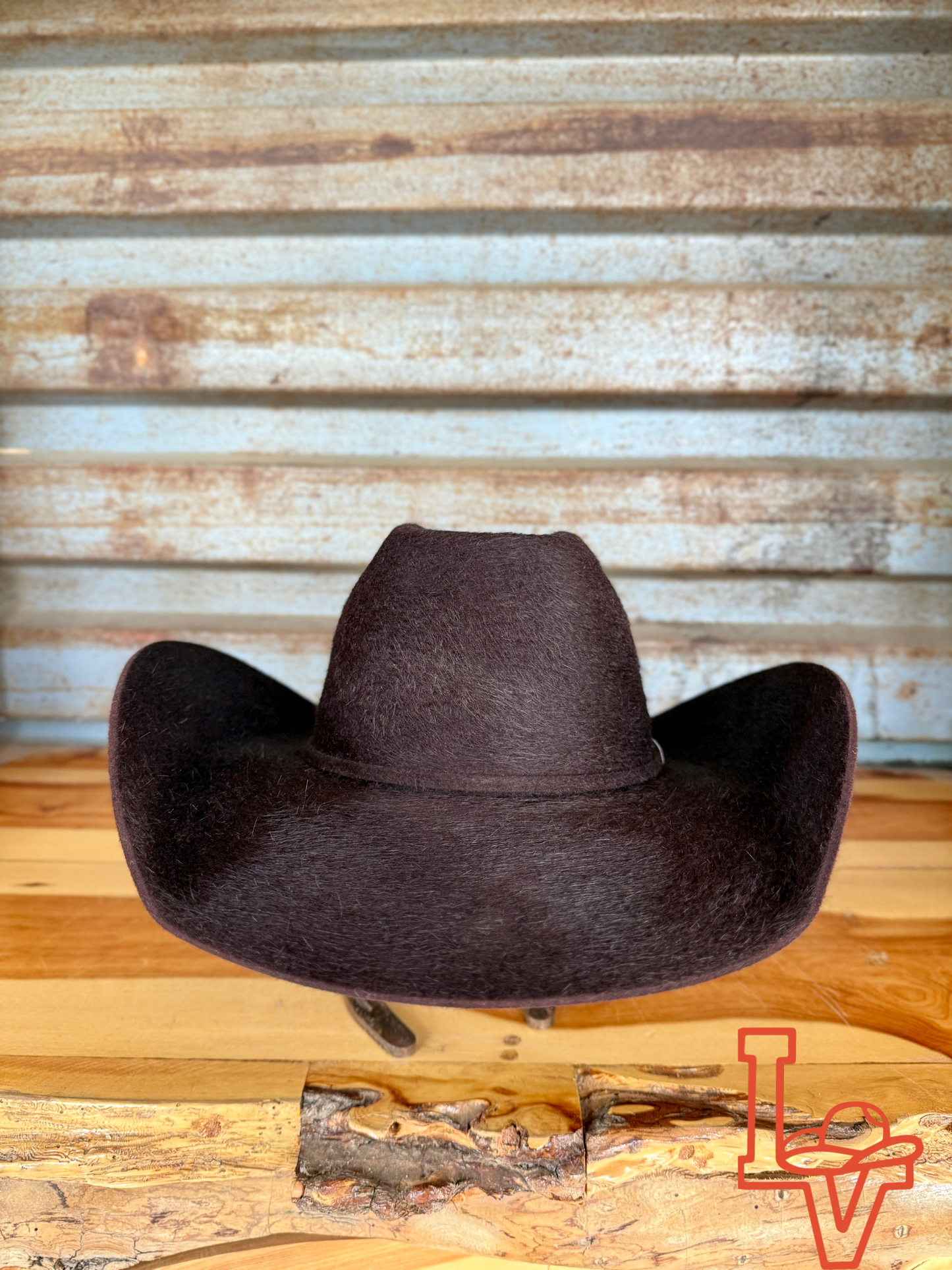 Tacchino 10X Beaver Grizzly Fur Felt Hat 6" Regular Crown 4.25" Brim Black Cherry