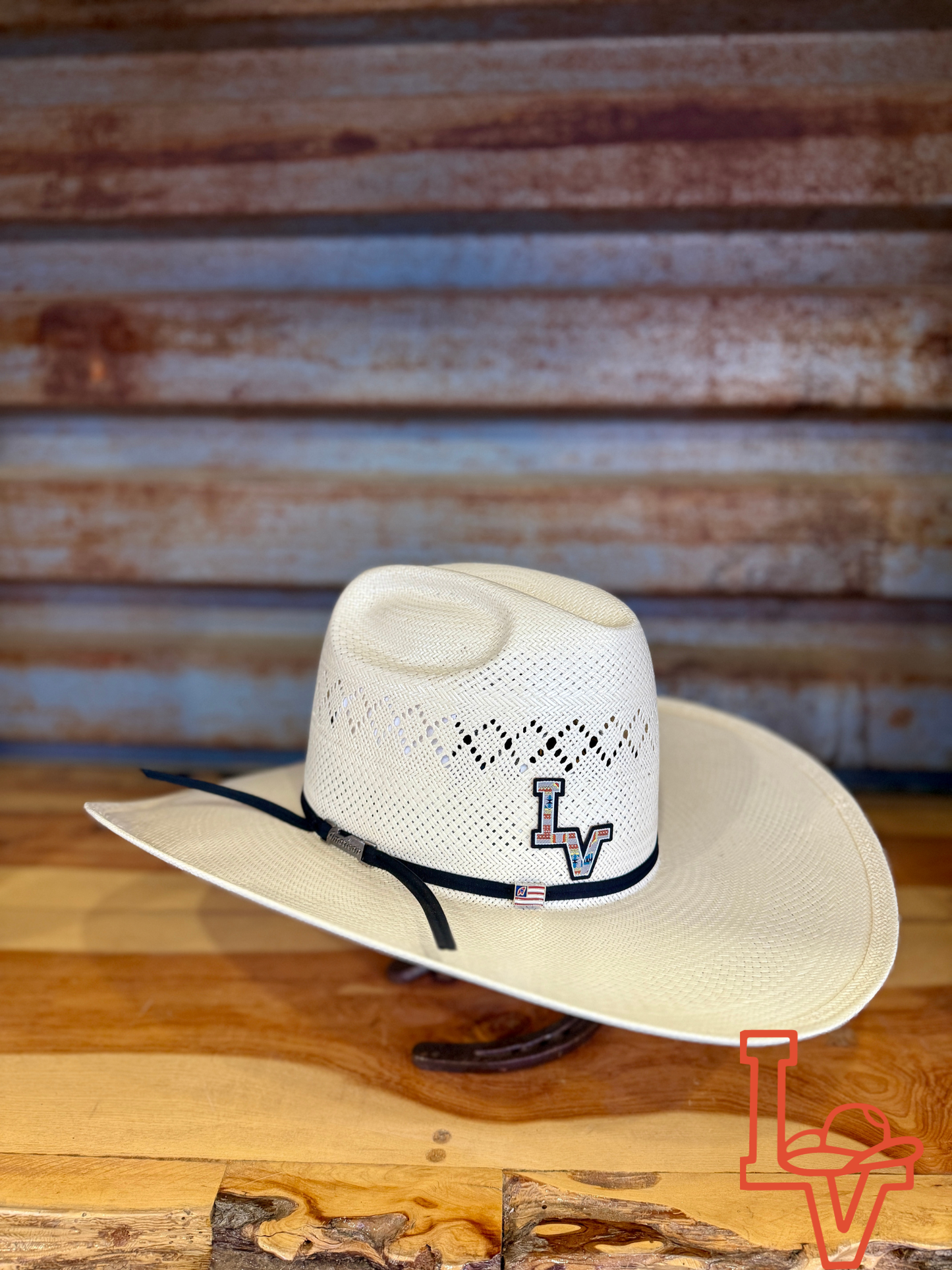 American Hat Company Straw Hat Regular Crown Diamond White