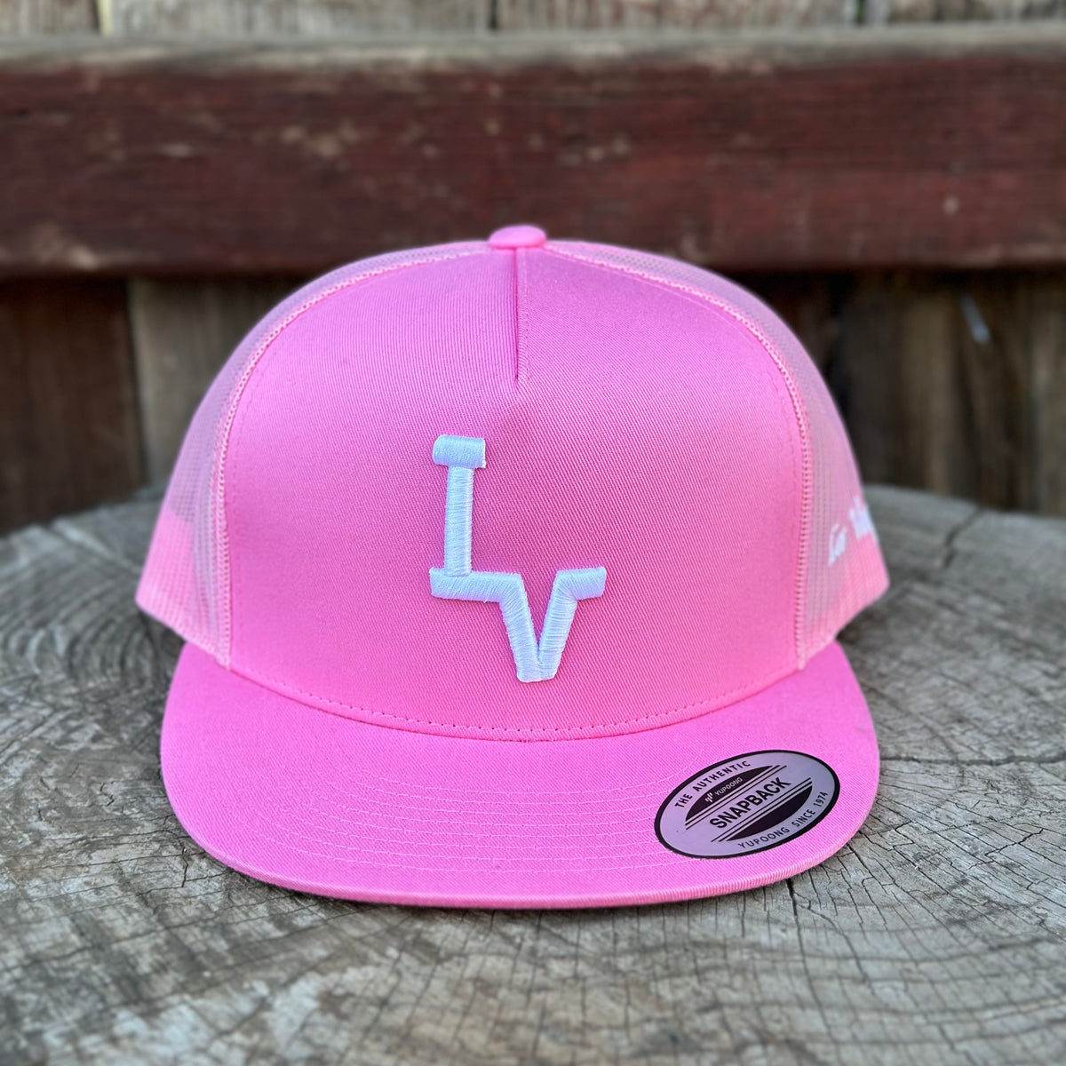 Los Vaqueros LV Logo Snapback Flat Brim Pink