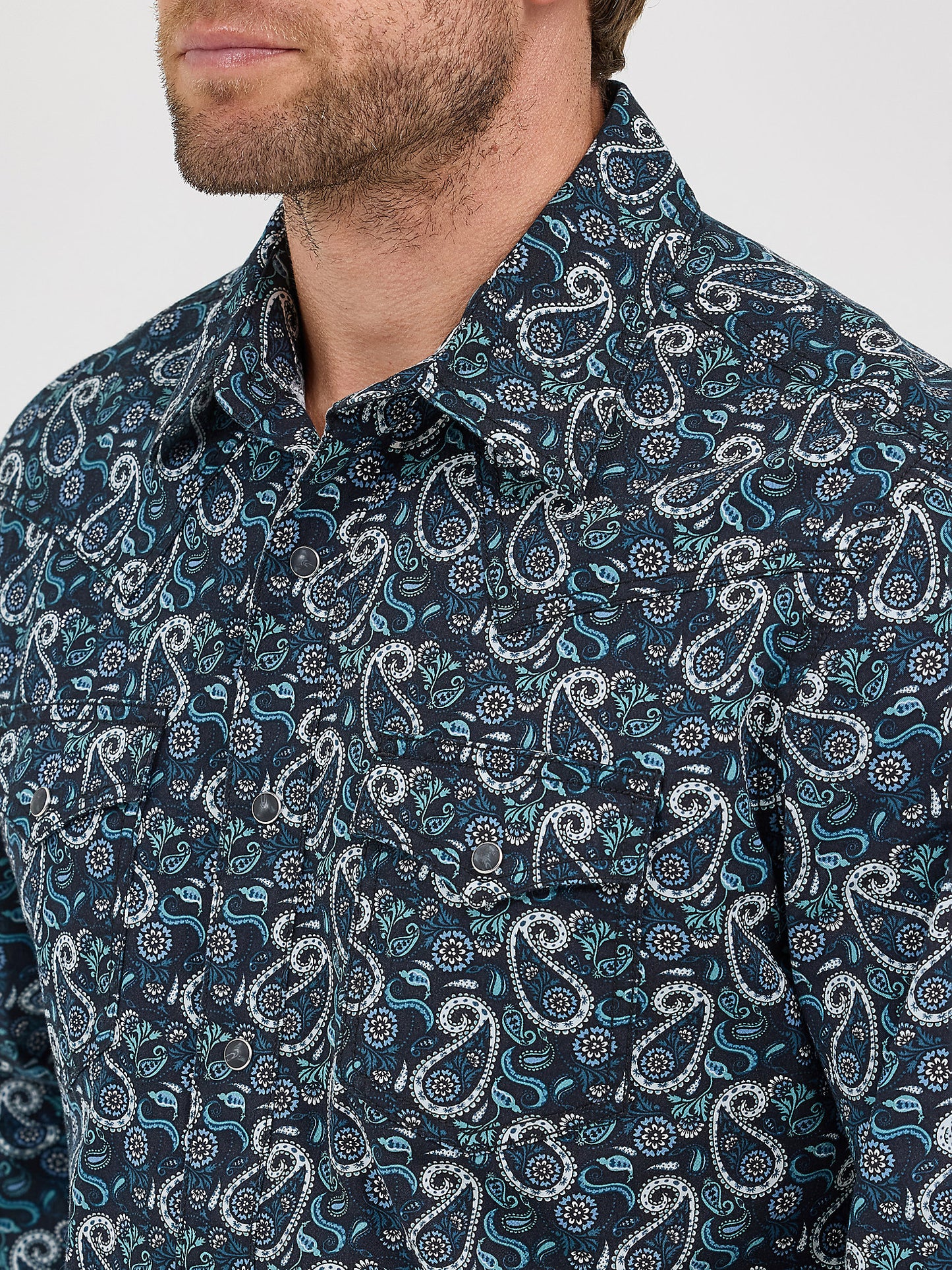 Teal Big Paisley