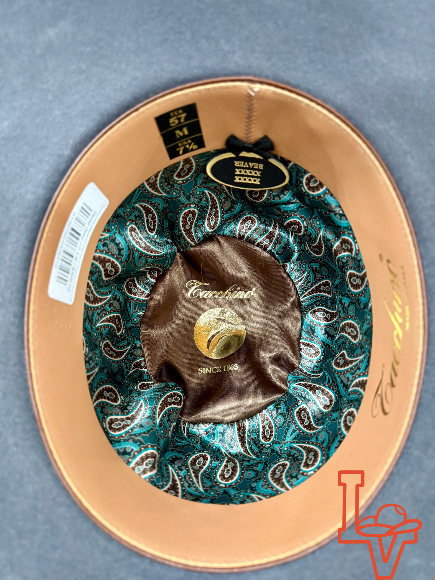 Tacchino 10X Beaver Fur Felt Hat 6" Regular Crown 4.25" Brim Steel Grey