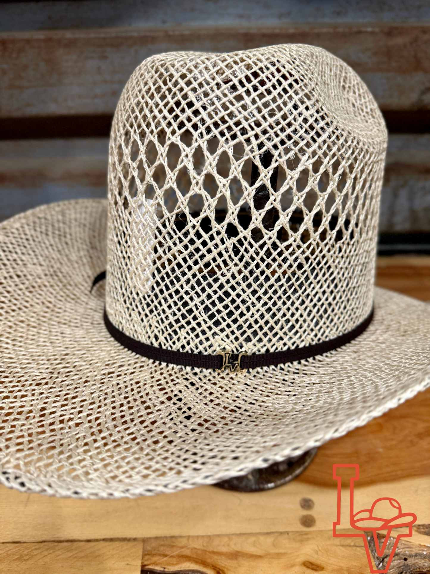 Los Vaqueros Straw Hat Tall Crown Jute Tan