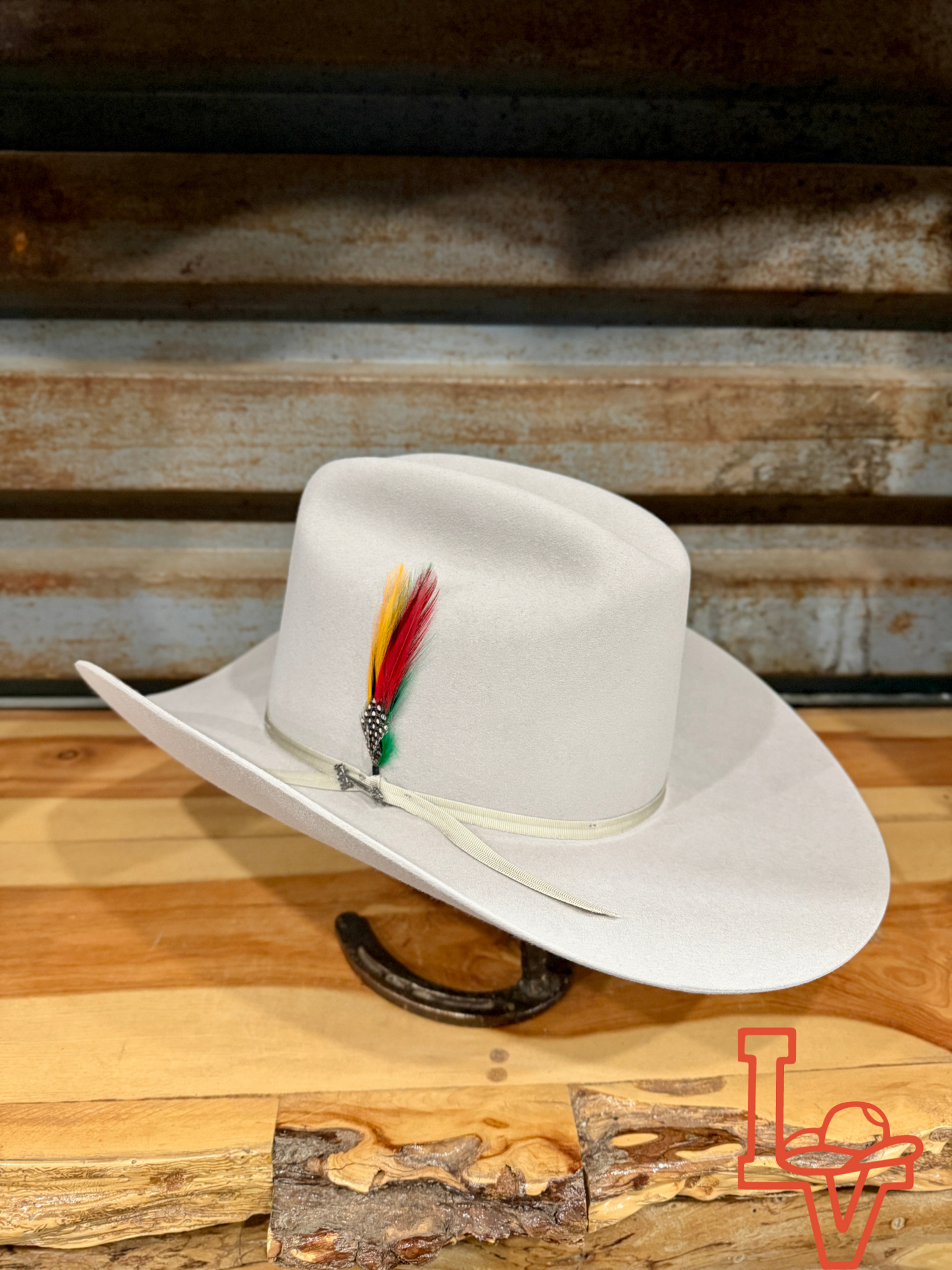 Stetson 6x Rancher Cowboy Felt Hat Regular Crown Silver Grey