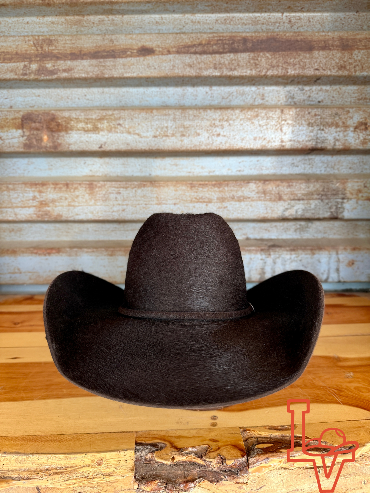 Tacchino 10X Beaver Grizzly Fur Felt Hat 6" Regular Crown 4.25" Brim Chocolate