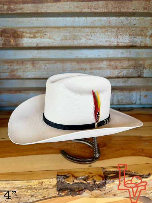 Stetson El Jefe 5000x Black Straw Cowboy Hat Regular Crown Natural as