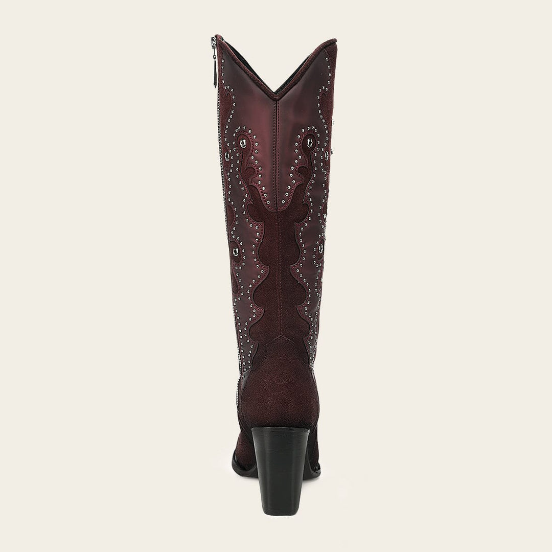 Cuadra Women's Traditional Wine Crystals Boot In Genuine Bovine Leather CC358
