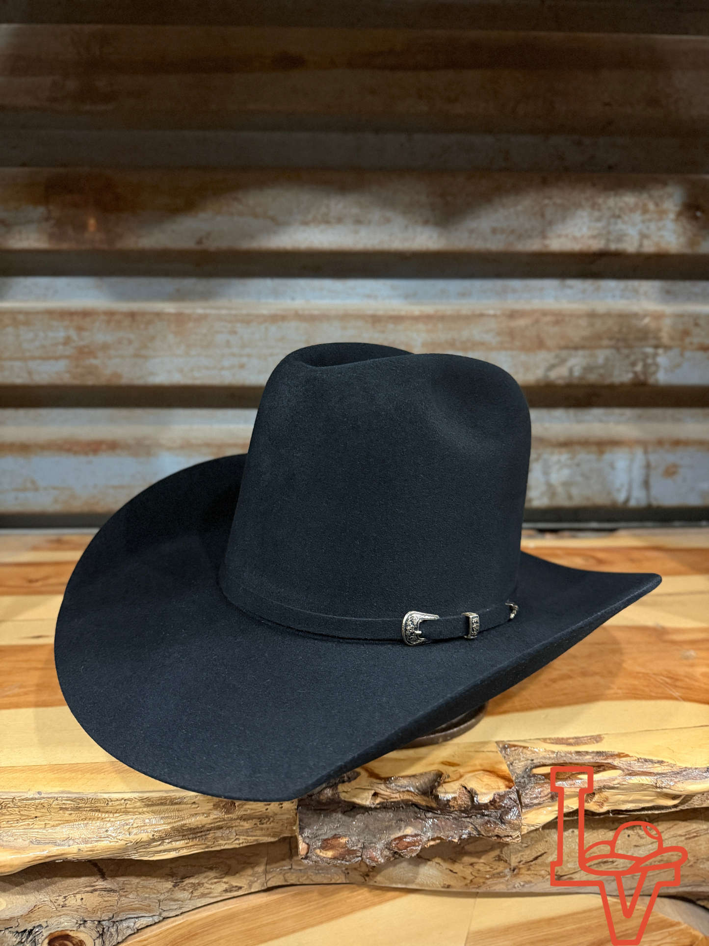 Laredo Rabbit Felt Hat Open Tall Crown Black