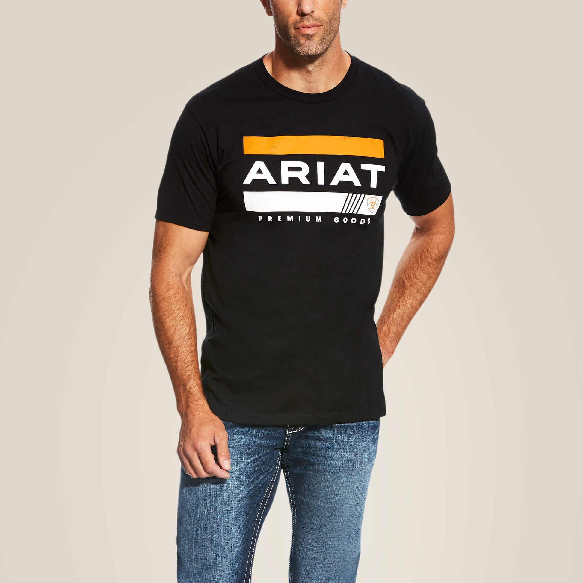 Ariat Men's Bar Stripe T-shirt Black – Los Vaqueros Western Wear