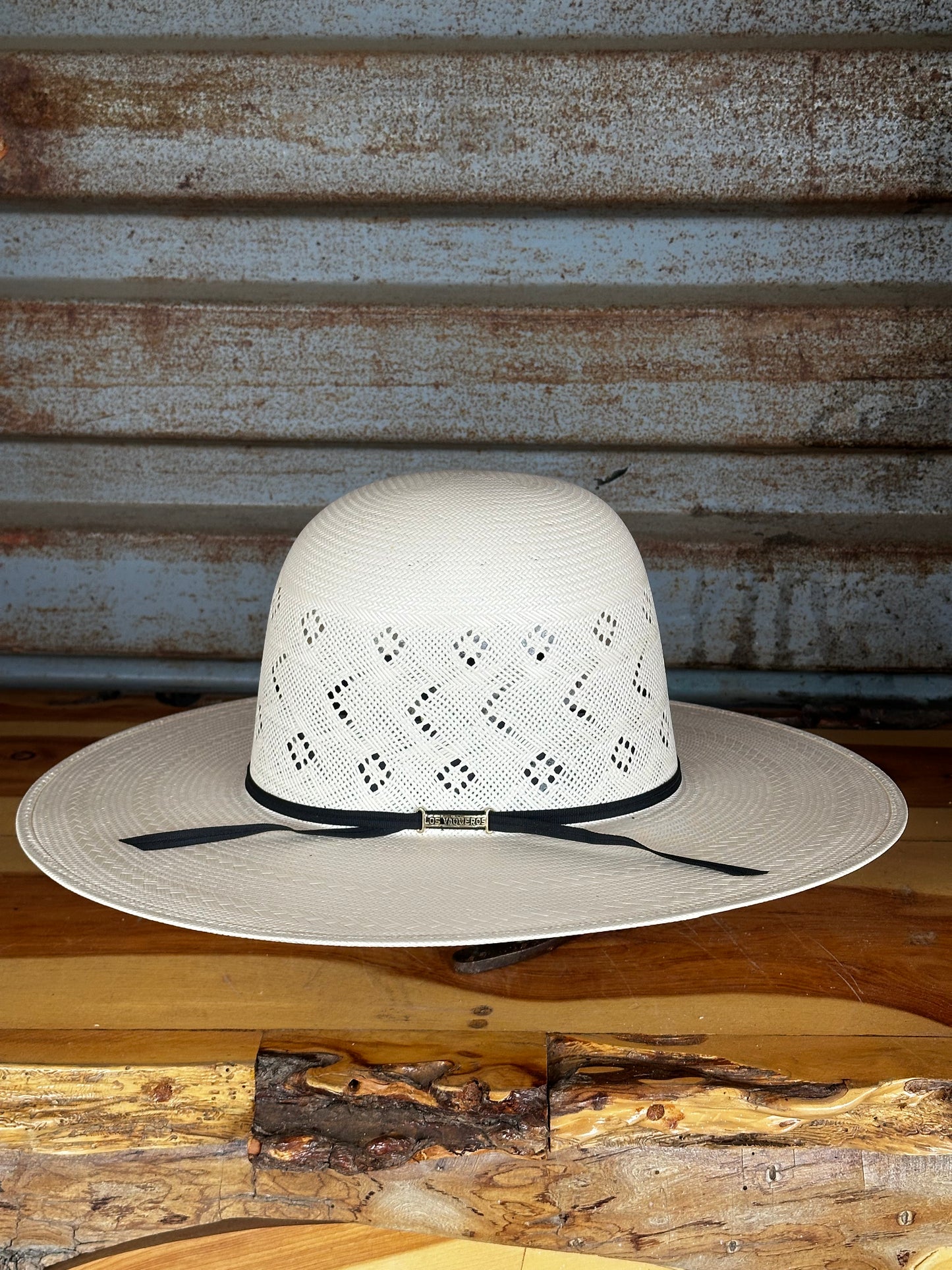 Los Vaqueros Straw Hat Regular Crown Boomerang White