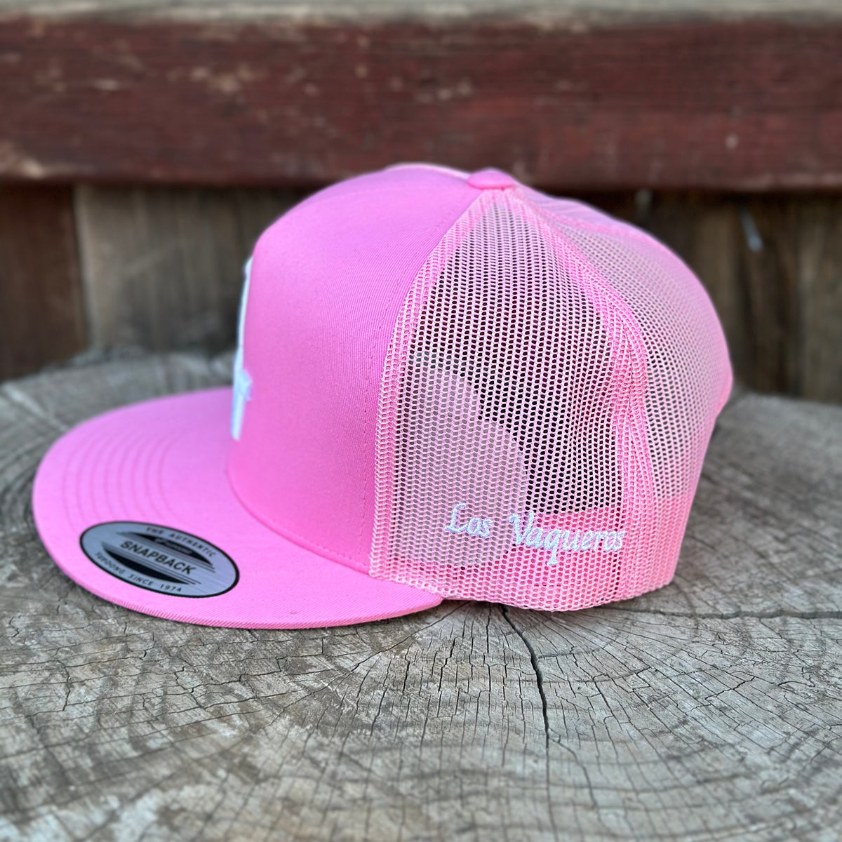 Los Vaqueros LV Logo Snapback Flat Brim Pink