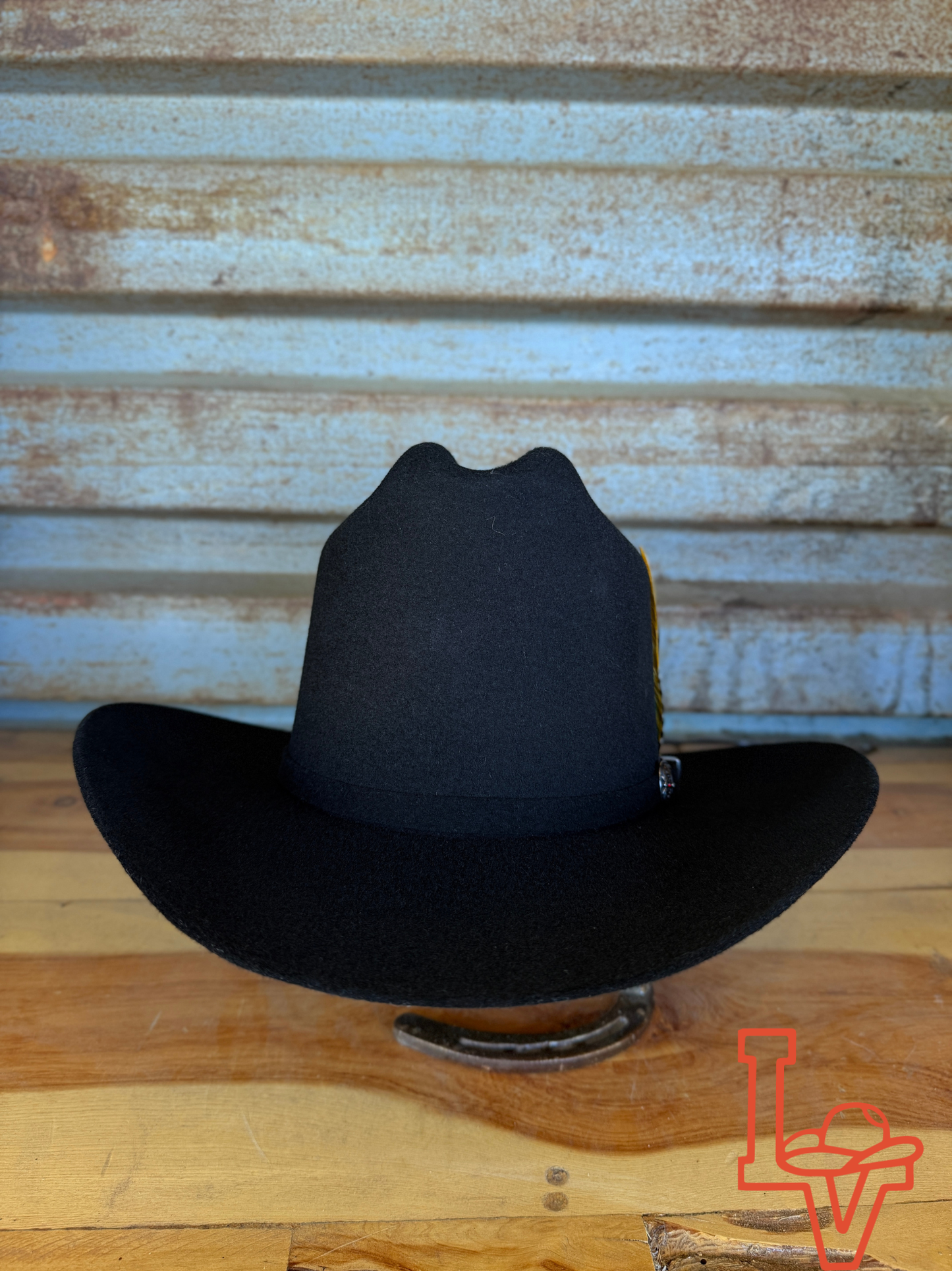Los Vaqueros 100x Wool Felt Hat Estilo Sinaloa Crown Black