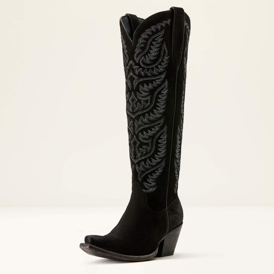DISTRESSED BLACK SUEDE