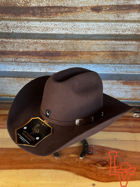 Los Vaqueros Kids Wool Felt Hat Open Regular Crown Chocolate