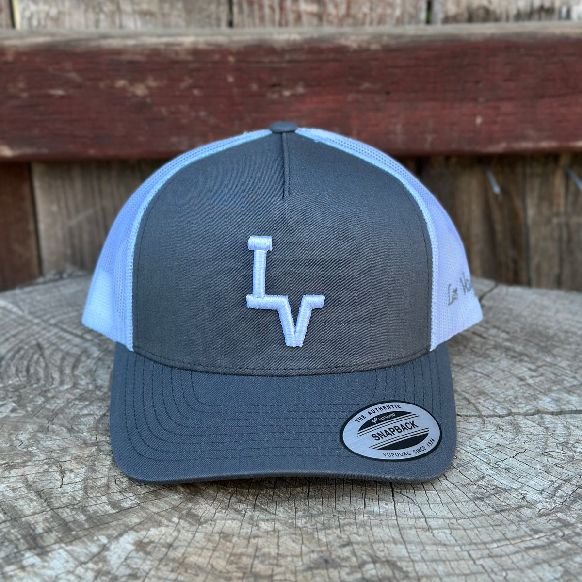 Los Vaqueros LV Logo Curved Brim Snapback Grey/White