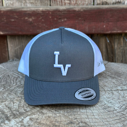 Los Vaqueros LV Logo Curved Brim Snapback Grey/White