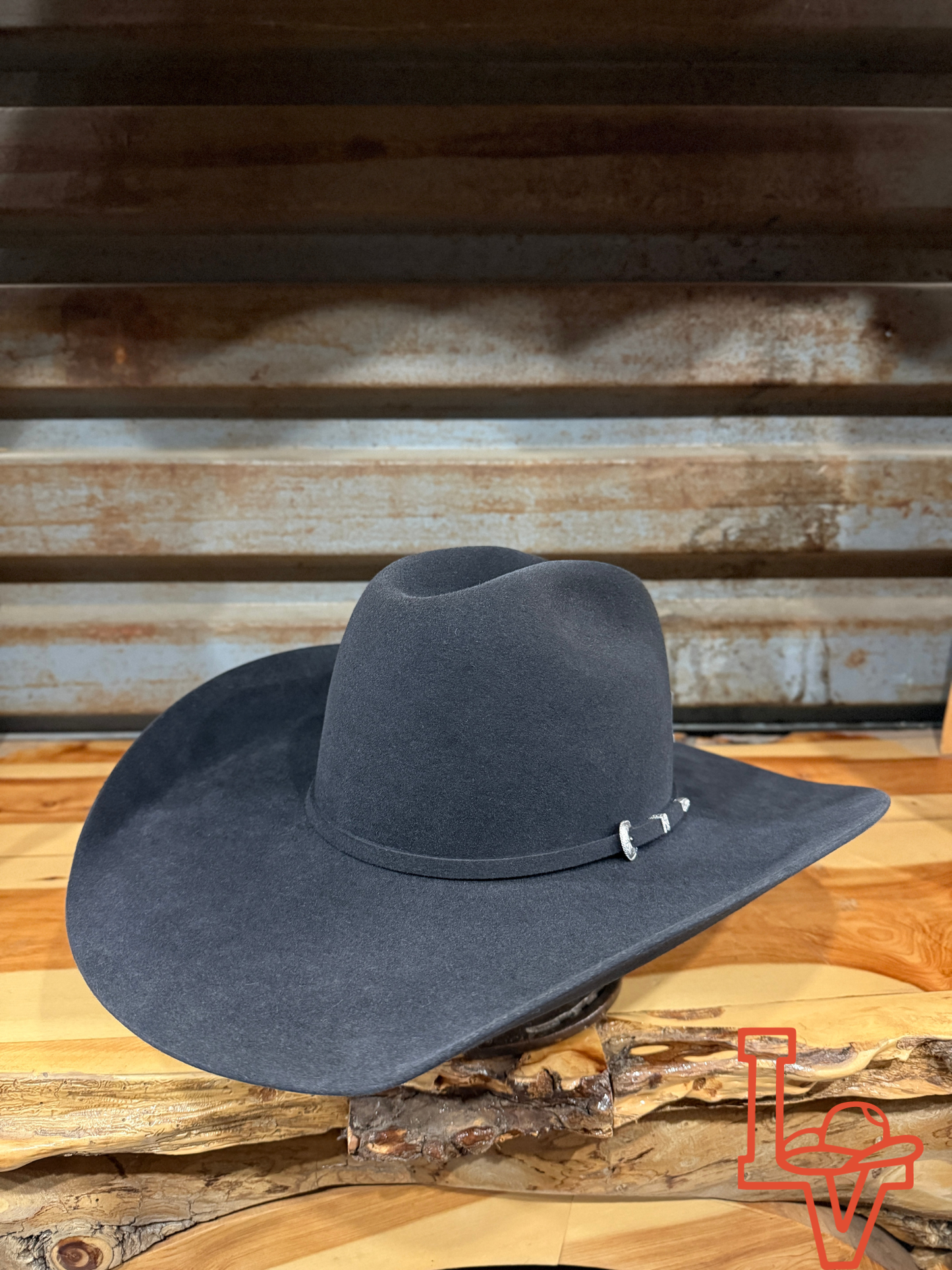 Tacchino 10X Beaver Fur Felt Hat 6" Regular Crown 4.25" Brim Gunmetal