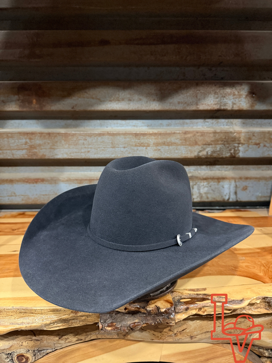 Tacchino 10X Beaver Fur Felt Hat 6" Regular Crown 4.25" Brim Gunmetal