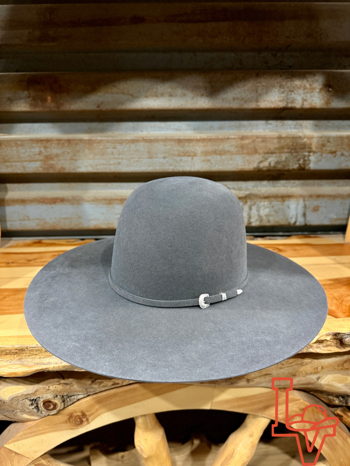 Tacchino 10X Beaver Fur Felt Hat 6" Regular Crown 4.25" Brim Steel Grey