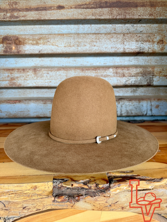 Tacchino 10X Beaver Fur Felt Hat 7" Tall Crown 4.25" Brim Whisky