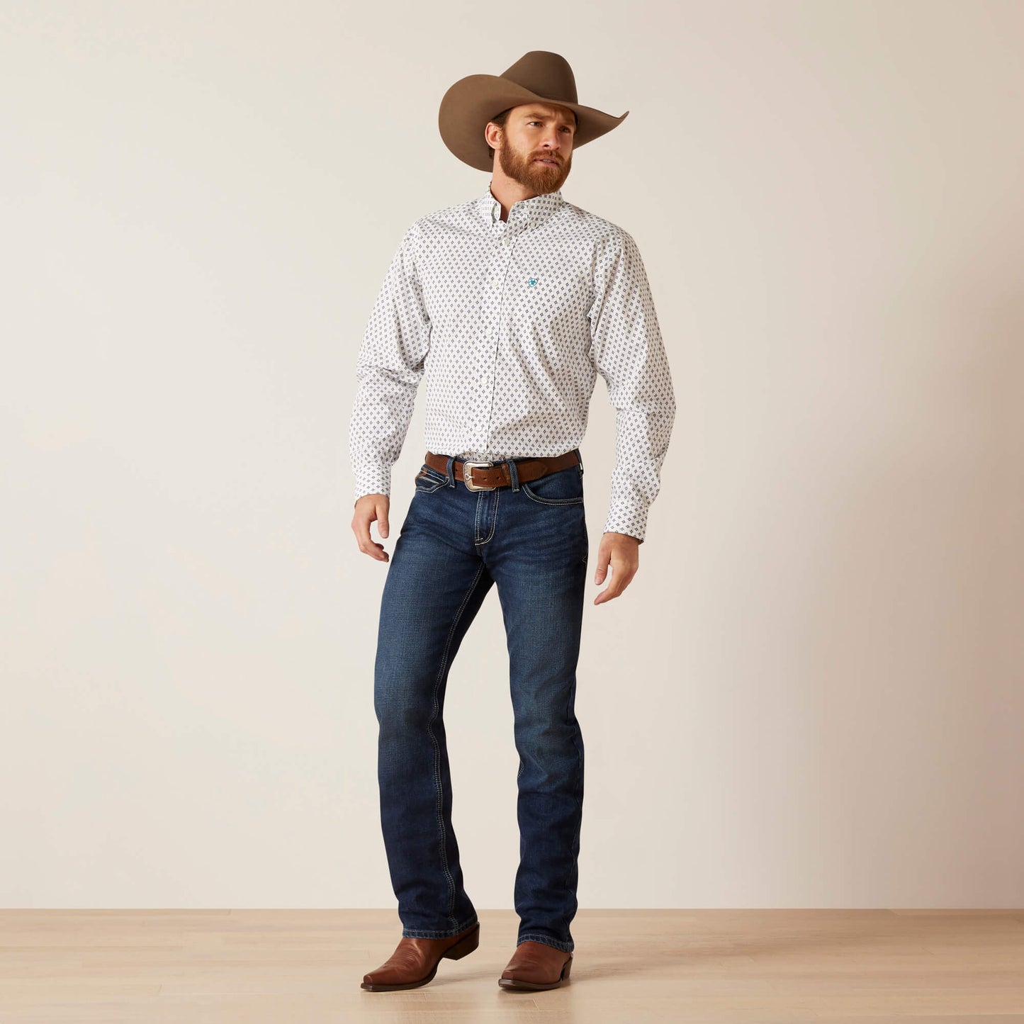Ariat Men's Boone Fitted Shirt White – Los Vaqueros Western Wear