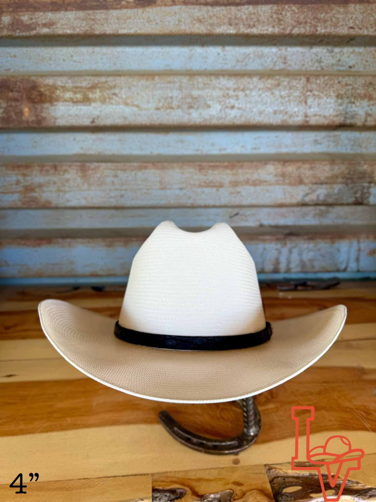 Stetson El Jefe 5000x Black Straw Cowboy Hat Regular Crown Natural as