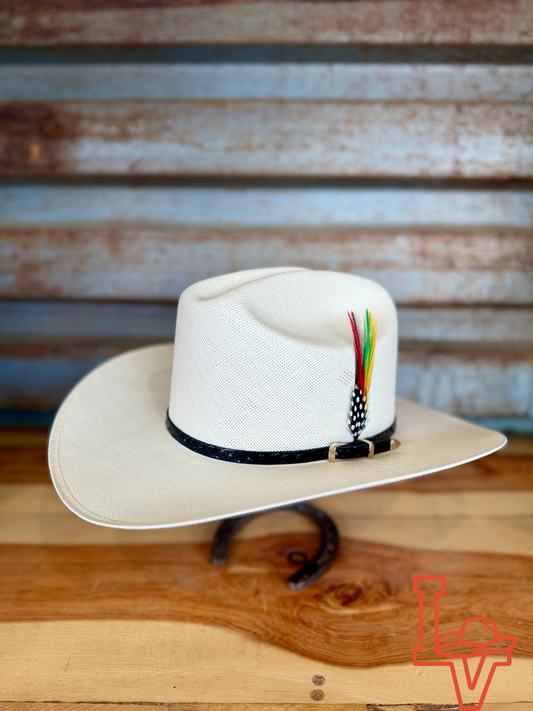 Los Vaqueros Fine Straw Hat Regular Crown 1,000X Al Millon White Estilo Sinaloa