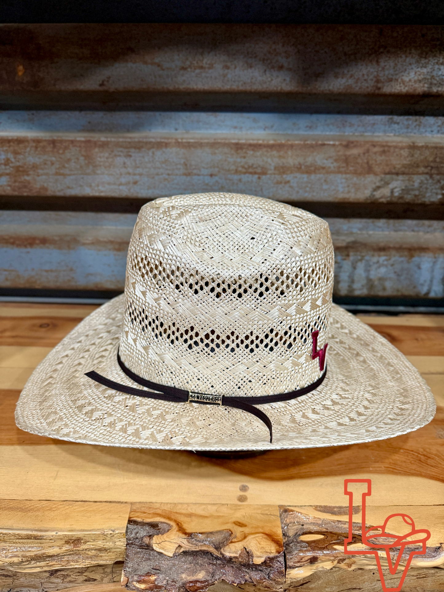 Los Vaqueros Straw Hat Tall Sisal Tan